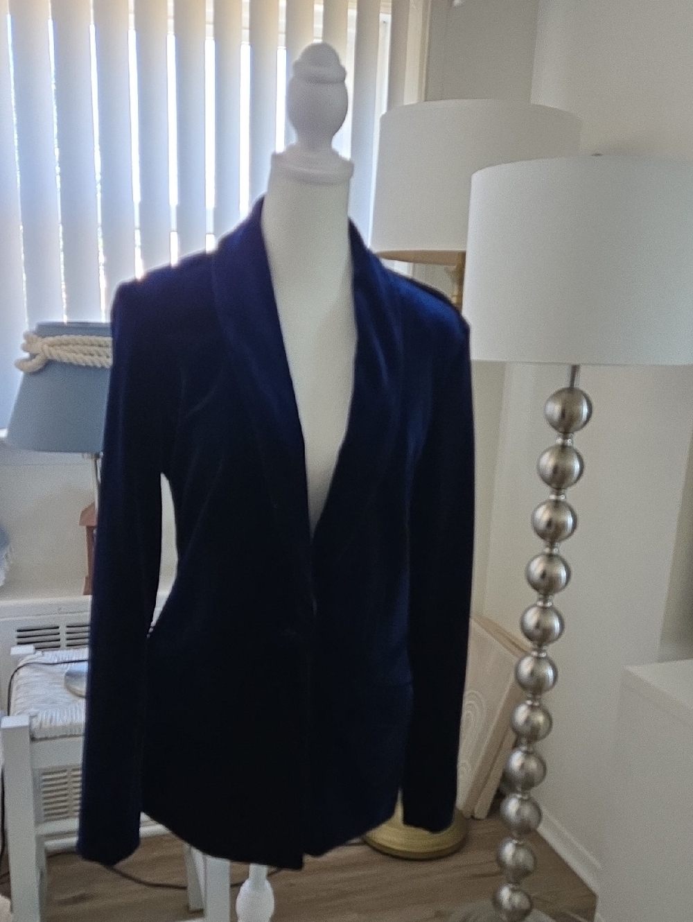 INC International Concepts Navy Velvet Blazer